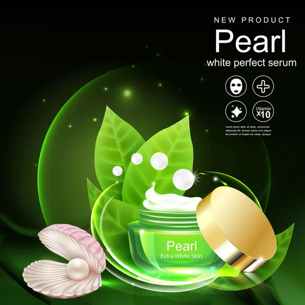Perlenserum Und Kollagen Vitamin Für Hautpflegeprodukte Konzept lizenzfreie Stockfotos