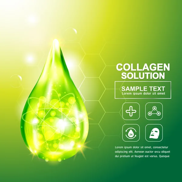 Kollajen Serum ve Vitamin arka plan kavramı cilt bakımı kozmetik.