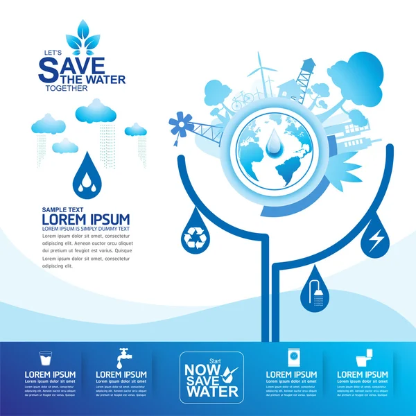 Sauver le vecteur d'eau — Image vectorielle