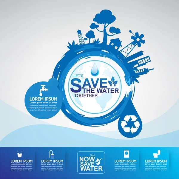Salvar o vetor de água —  Vetores de Stock