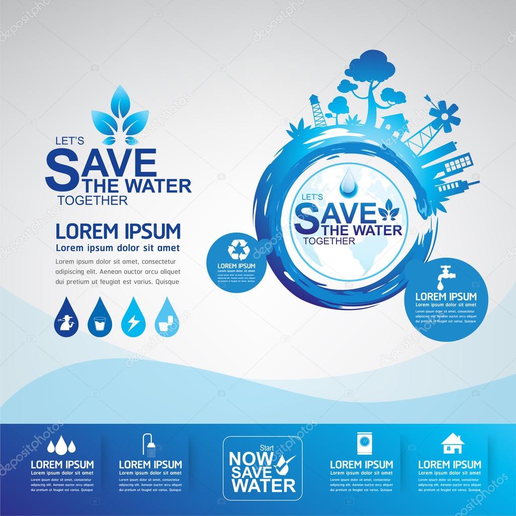Save The Water Vector