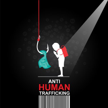 İnsan kaçakçılığı vektör kavram insan satışı durdurmak.