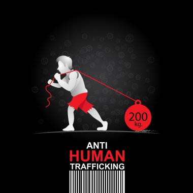İnsan kaçakçılığı vektör kavram insan satışı durdurmak.