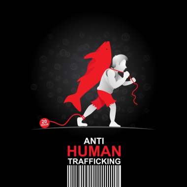 İnsan kaçakçılığı vektör kavram insan satışı durdurmak.