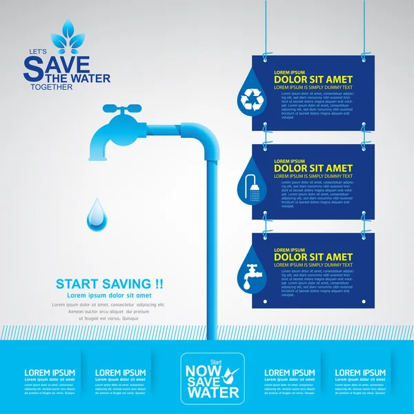 Εξοικονόμηση νερού - έννοια του διανύσματος — Διανυσματικό Αρχείο