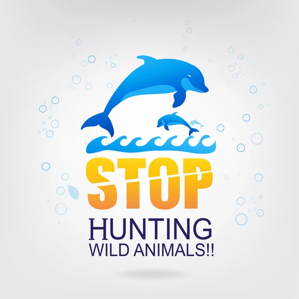Zachránit svět zastavení lovu zvířat. — Stockový vektor
