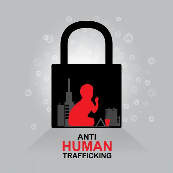 Halte à la traite des êtres humains Concept vectoriel Vente humaine . — Image vectorielle