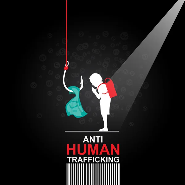 Stoppt den Menschenhandel Vektorkonzept Menschenhandel. — Stockvektor