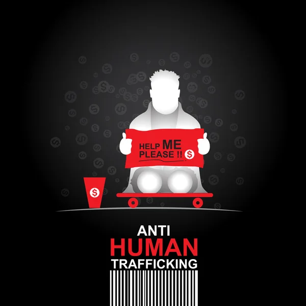 Zastavit lidské obchodování vektorové koncept lidské prodej. — Stockový vektor