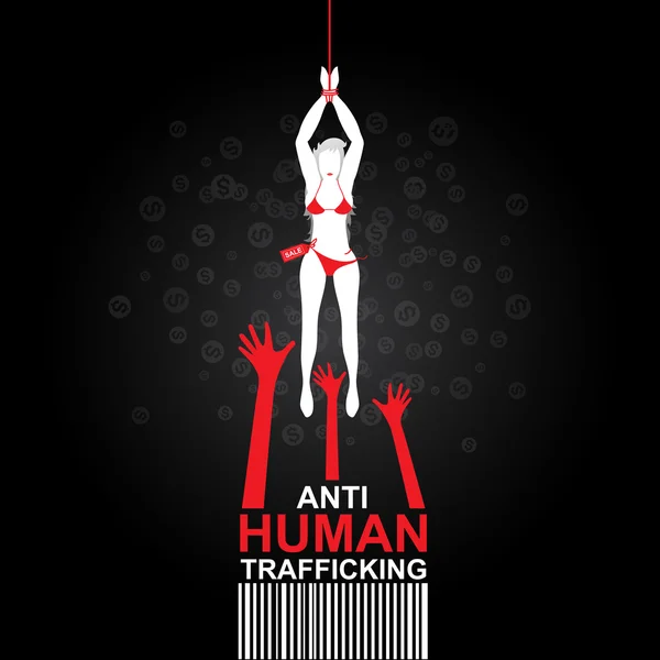 Stoppt den Menschenhandel Vektorkonzept Menschenhandel. — Stockvektor