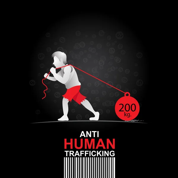 Stop Human Trafficking Vector Concept Human Sale. — Stock Vector