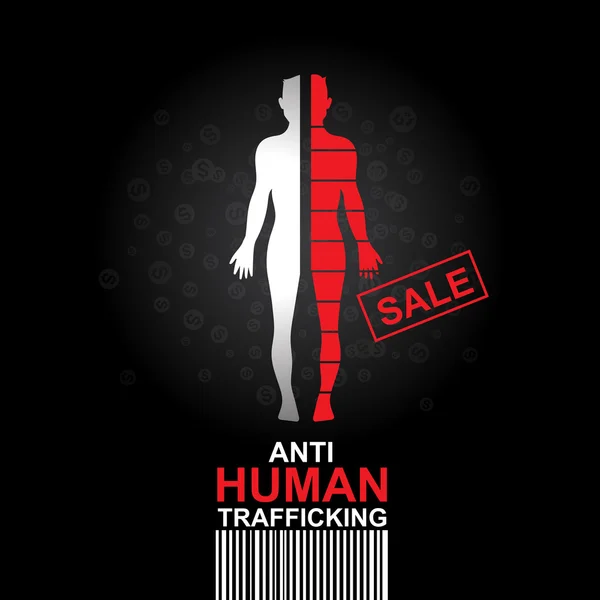 인간의 인신 매매 벡터 개념 인간의 판매 중지. — 스톡 벡터