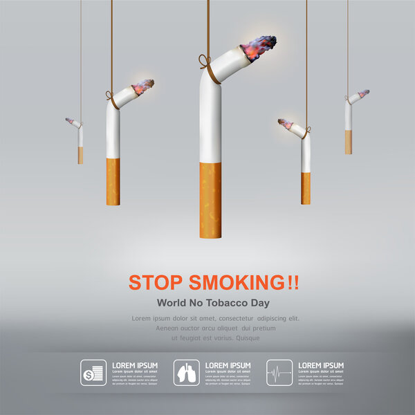 Векторная концепция Всемирного дня без табака
