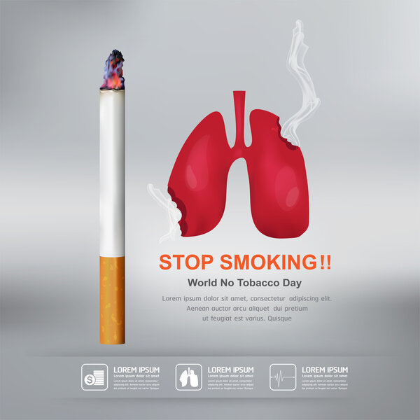 Векторная концепция Всемирного дня без табака
