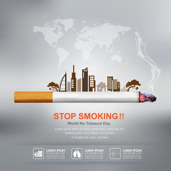 World No Tobacco Day Vector Concept Stop Smoking — Stock Vector