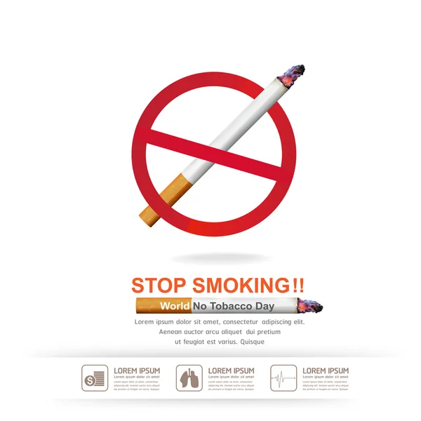 World No Tobacco Day Vector Concept Parar de fumar —  Vetores de Stock