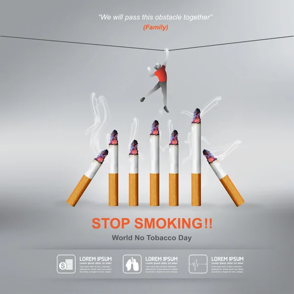 World No Tobacco Day Vector Concept Parar de fumar — Vetor de Stock