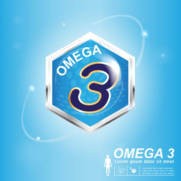 Icono Omega 3 — Vector de stock