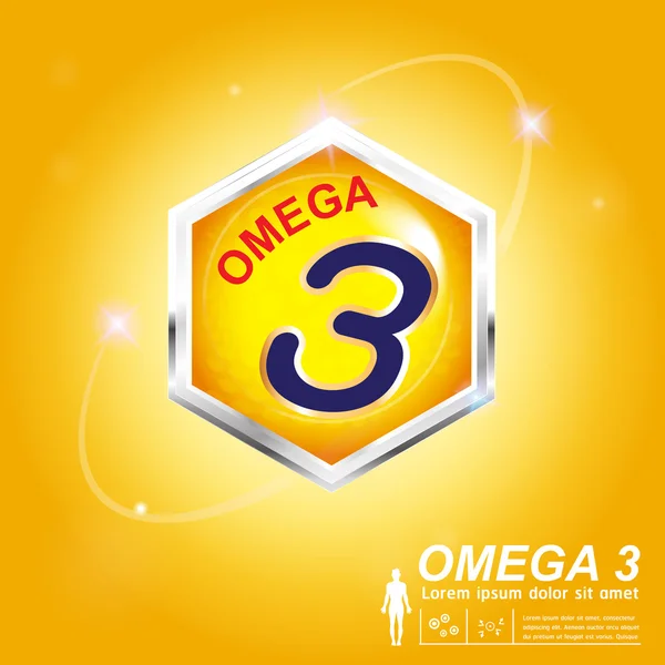 Omega 3 ikonra — Stock Vector