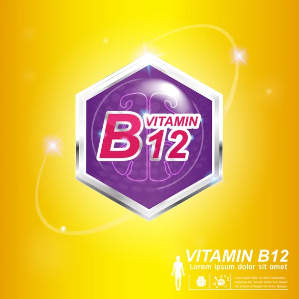 Concepto de etiqueta de icono de nutrición de vitaminas — Archivo Imágenes Vectoriales