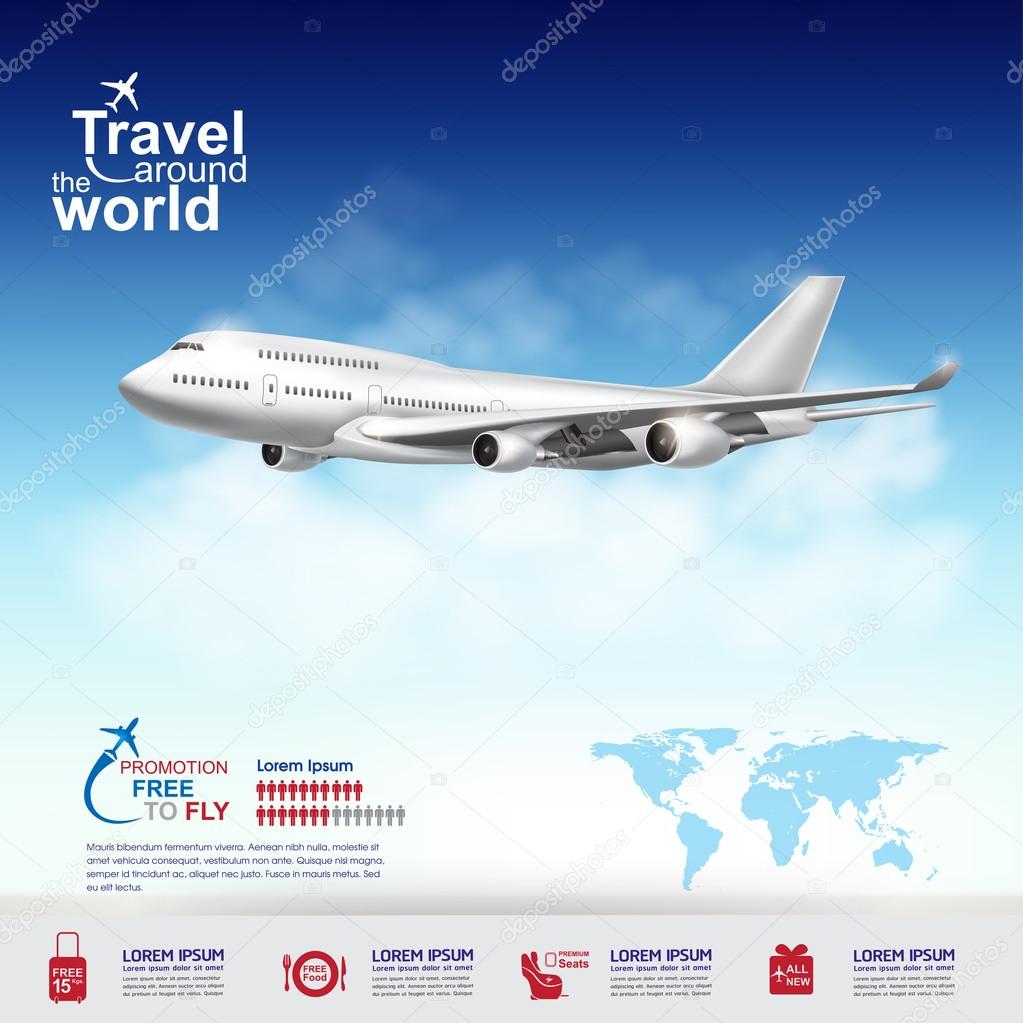 Airline Vector Concept Travel around the World