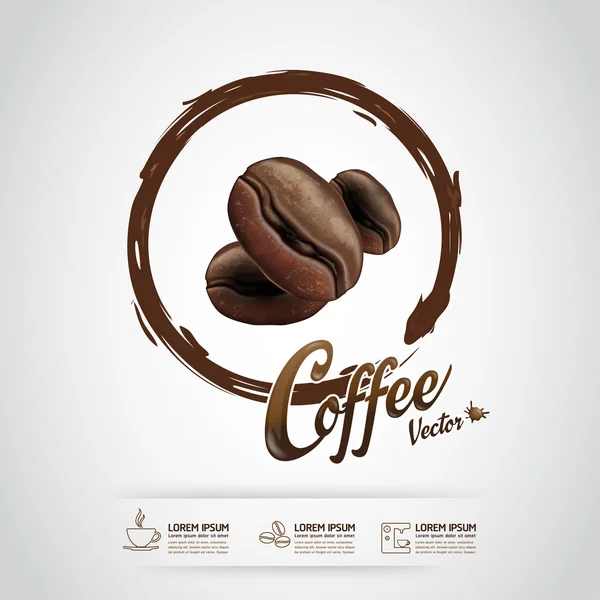 Plantilla vectorial de grano de café — Vector de stock