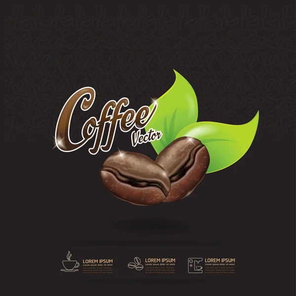 Coffee Bean Vector Template — Stock Vector