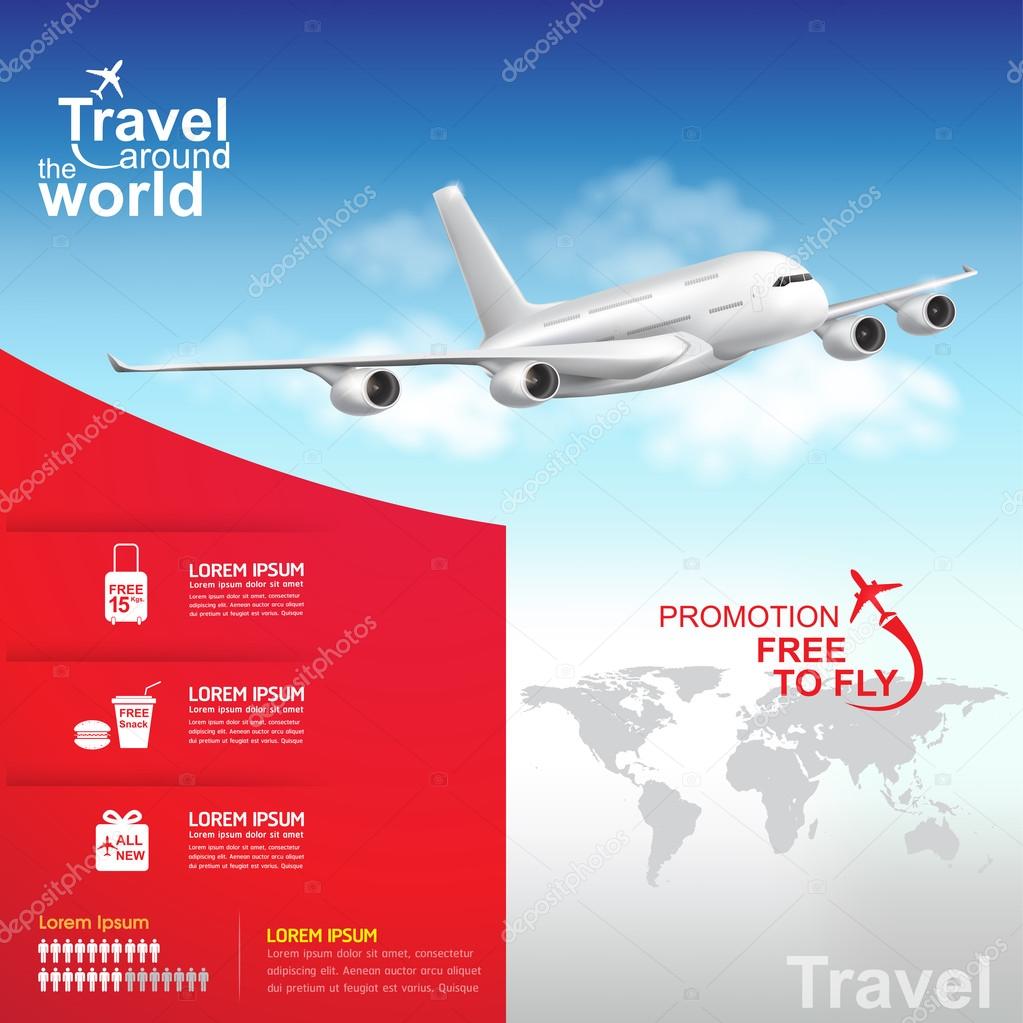 Airline Vector Concept Travel around the World