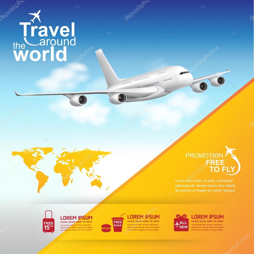 Airline Vector Concept Travel around the World