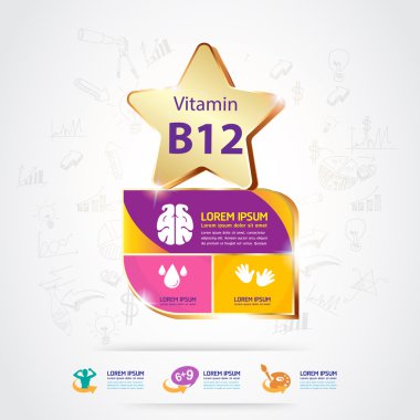 Omega 3 kalsiyum ve Vitamin çocuklar vektör Logo konsepti için