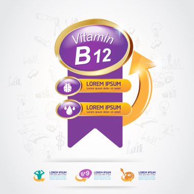 Omega 3 kalsiyum ve Vitamin çocuklar vektör Logo konsepti için