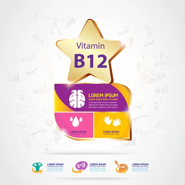 Omega-3 kalcium és Vitamin a gyerekek vektor Logo fogalom — Stock Vector