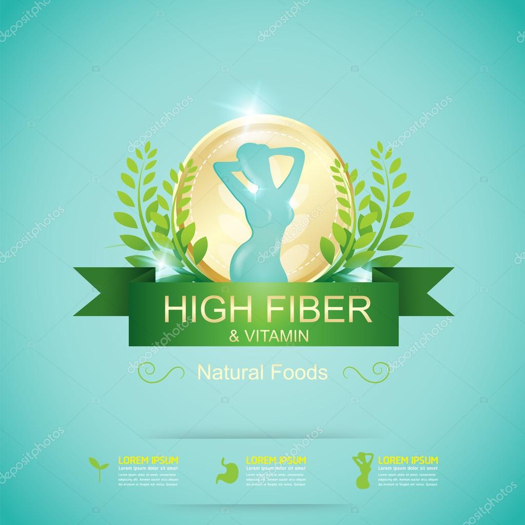 This is Fiber Foods Label Vector eps 10