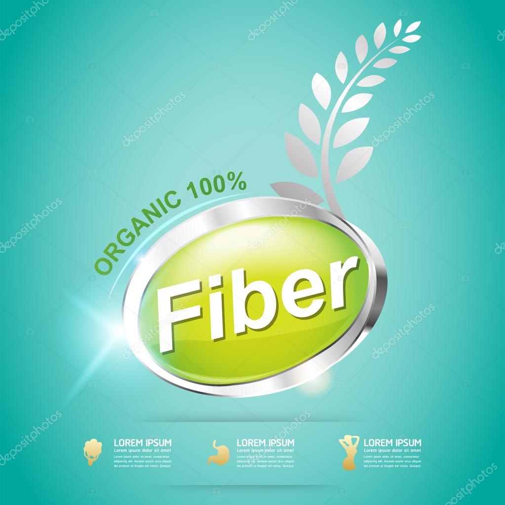 This is Fiber Food and Vitamin Label Vector eps 10