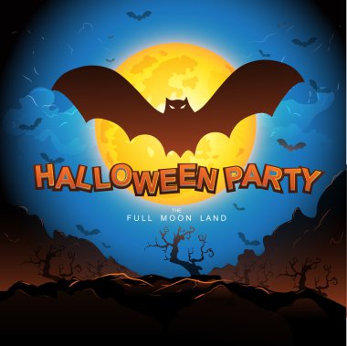 Dolunay ve siyah yarasa