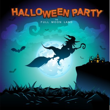 cadı süpürgeyle uçuyor