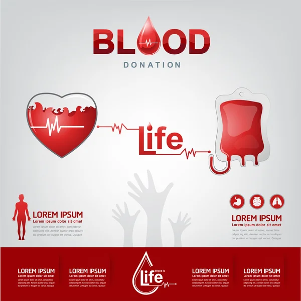 혈액 기증 개념 — 스톡 벡터