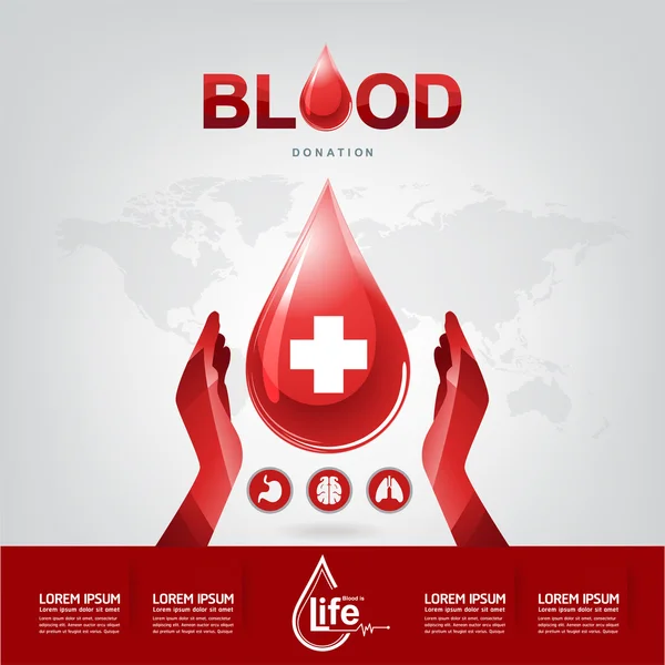 Blood Donation  Concept — Stock Vector