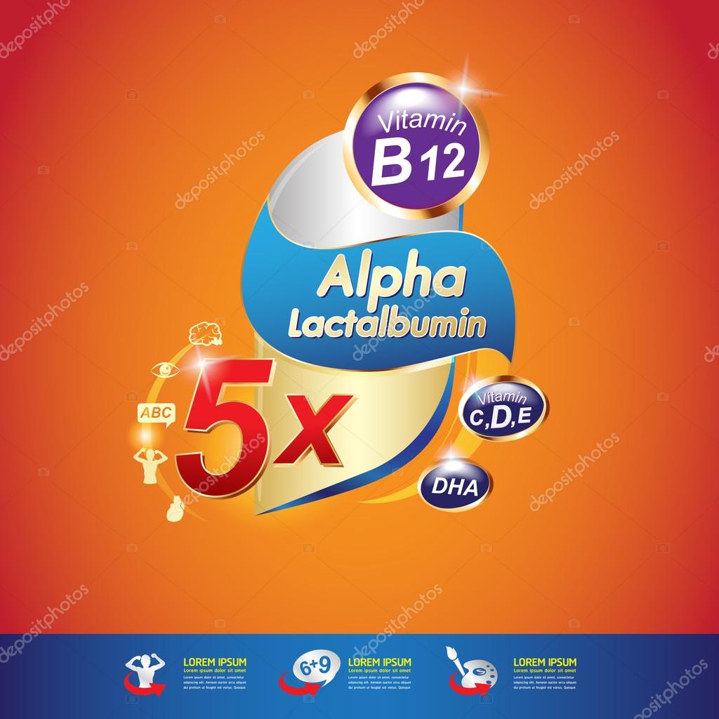 Kids Omega Calcium Vitamin Vector Concept