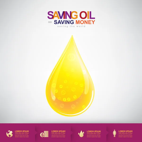 Économiser l'huile économiser de l'argent — Image vectorielle