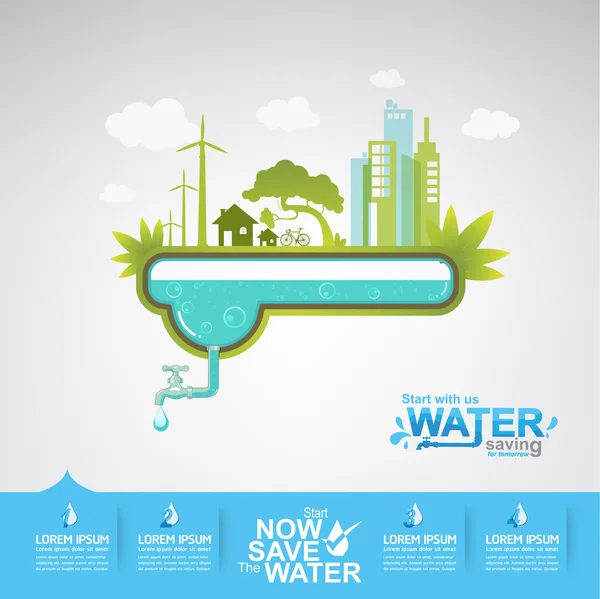 Oszczędzaj wodę — Wektor stockowy
