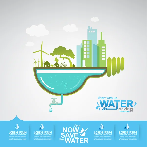 Sauvez l'eau — Image vectorielle