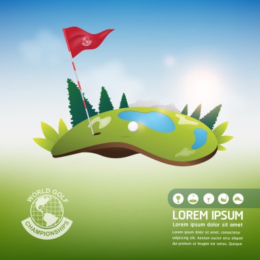 Golf top vektör dünya kavramı Golf Turnuvası