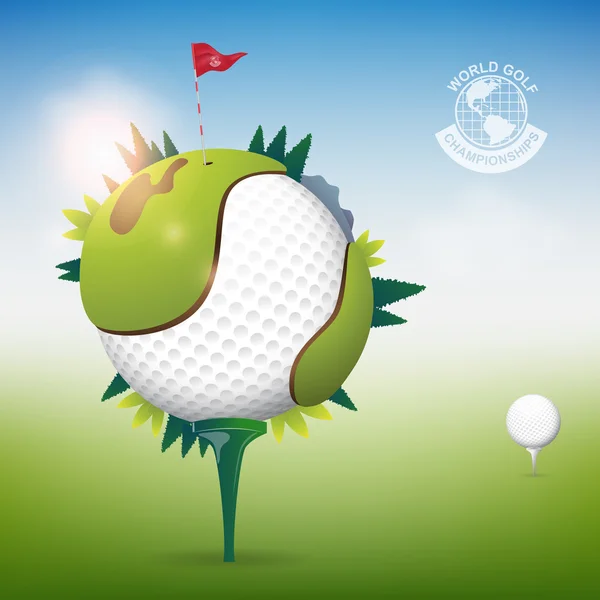 Vecteur de balle de golf Concept Tournoi de golf World — Image vectorielle