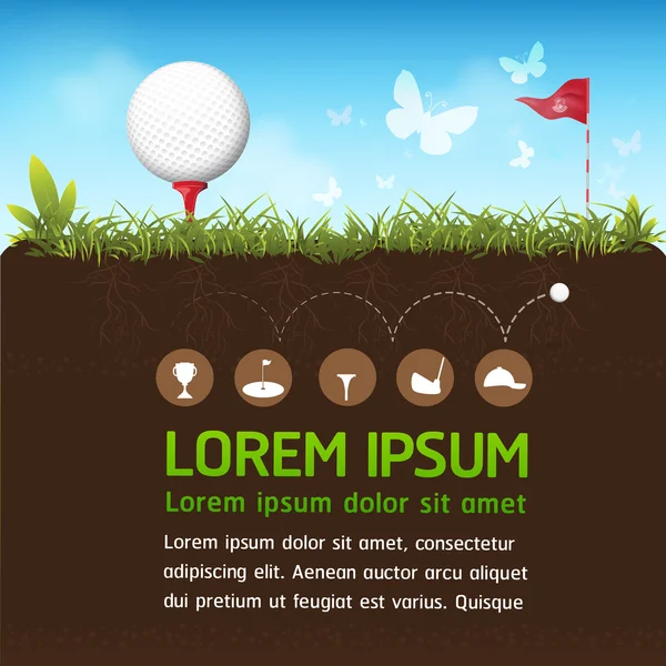 Golf Ball Vector Concept Golf Toernooi wereld — Stockvector