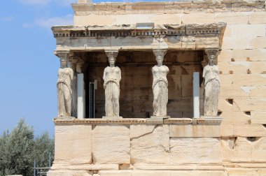 Erechtheion, ana tapınaklardan Antik Atina, Yunanistan.