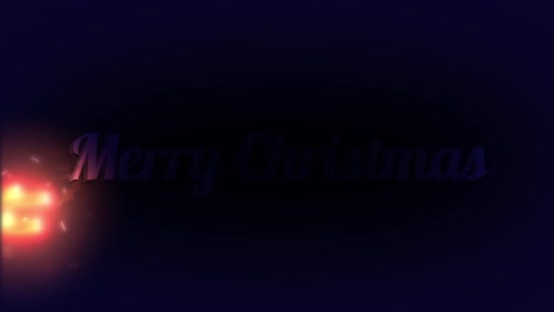 Barevná světla zdůrazňují "Merry Christmas" — Stock video