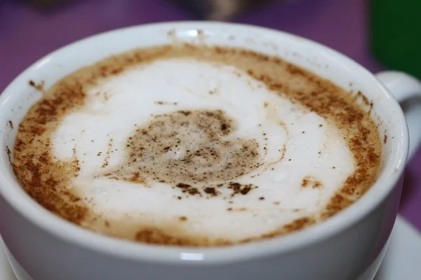 Die Tasse Cappuccino mit Zimt — Stockfoto