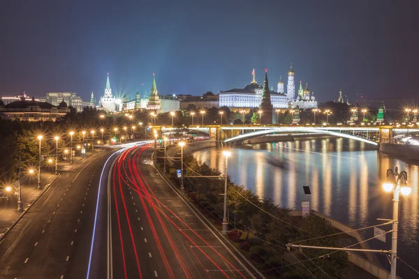 Światła nocy Kremla w Moskwie — Zdjęcie stockowe