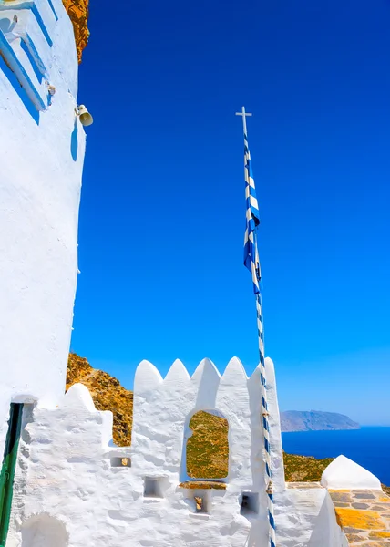 希腊国旗飘飘 — 图库照片